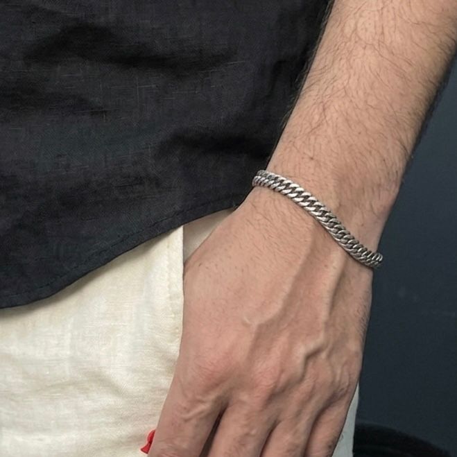 8mm Stainless Steel Diamond Cut Curb Link Chain Bracelet For Men