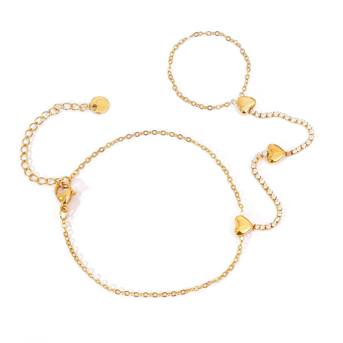 Crystal Heart Hand Chain