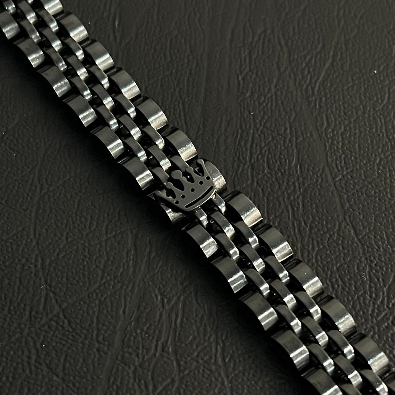 Premium Crown Jubilee Bracelet for Men (Black)