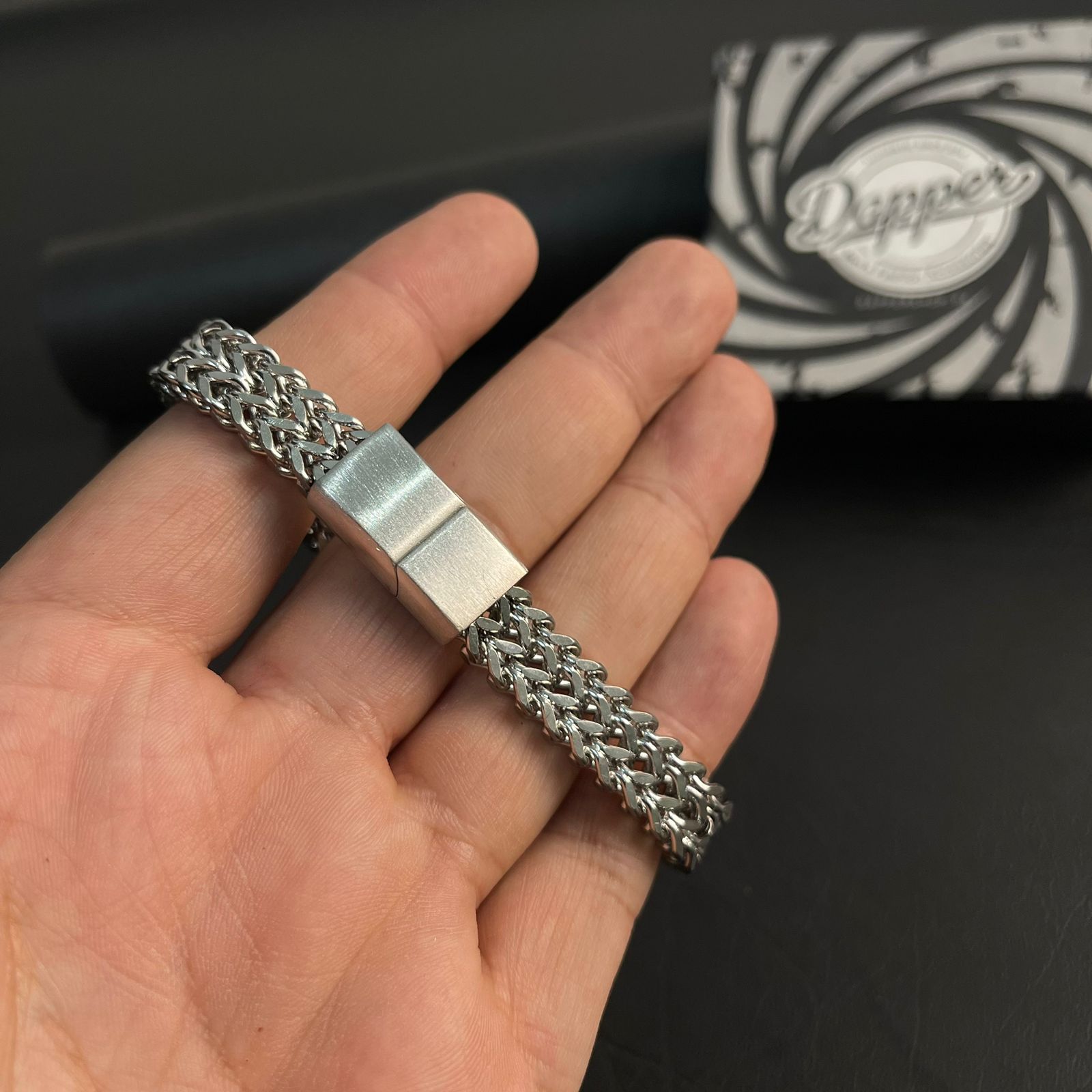 Premium Silver Foxtail Chain Bracelet for Men