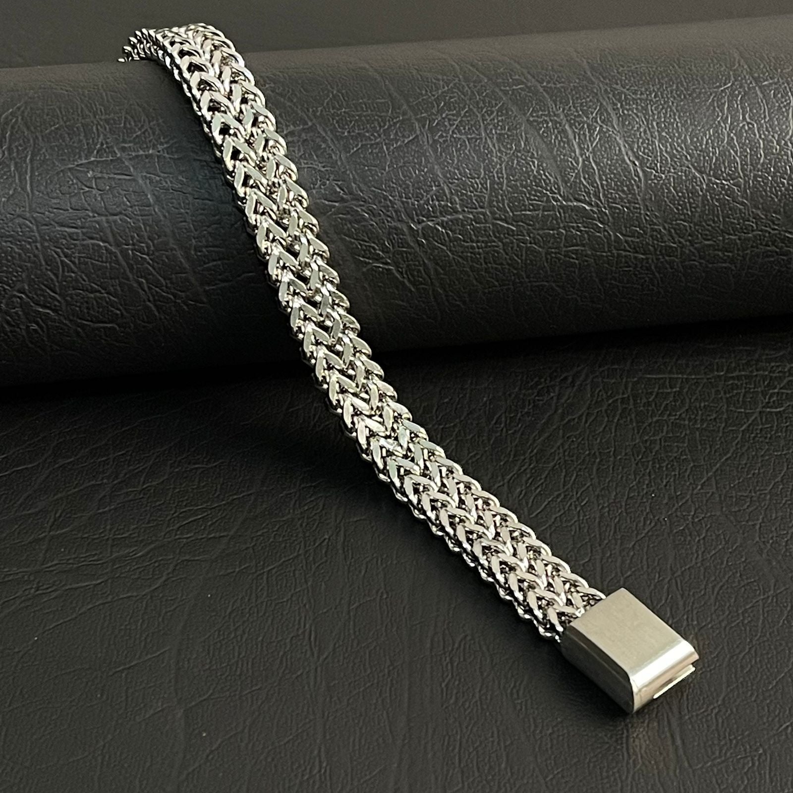 Premium Silver Foxtail Chain Bracelet for Men
