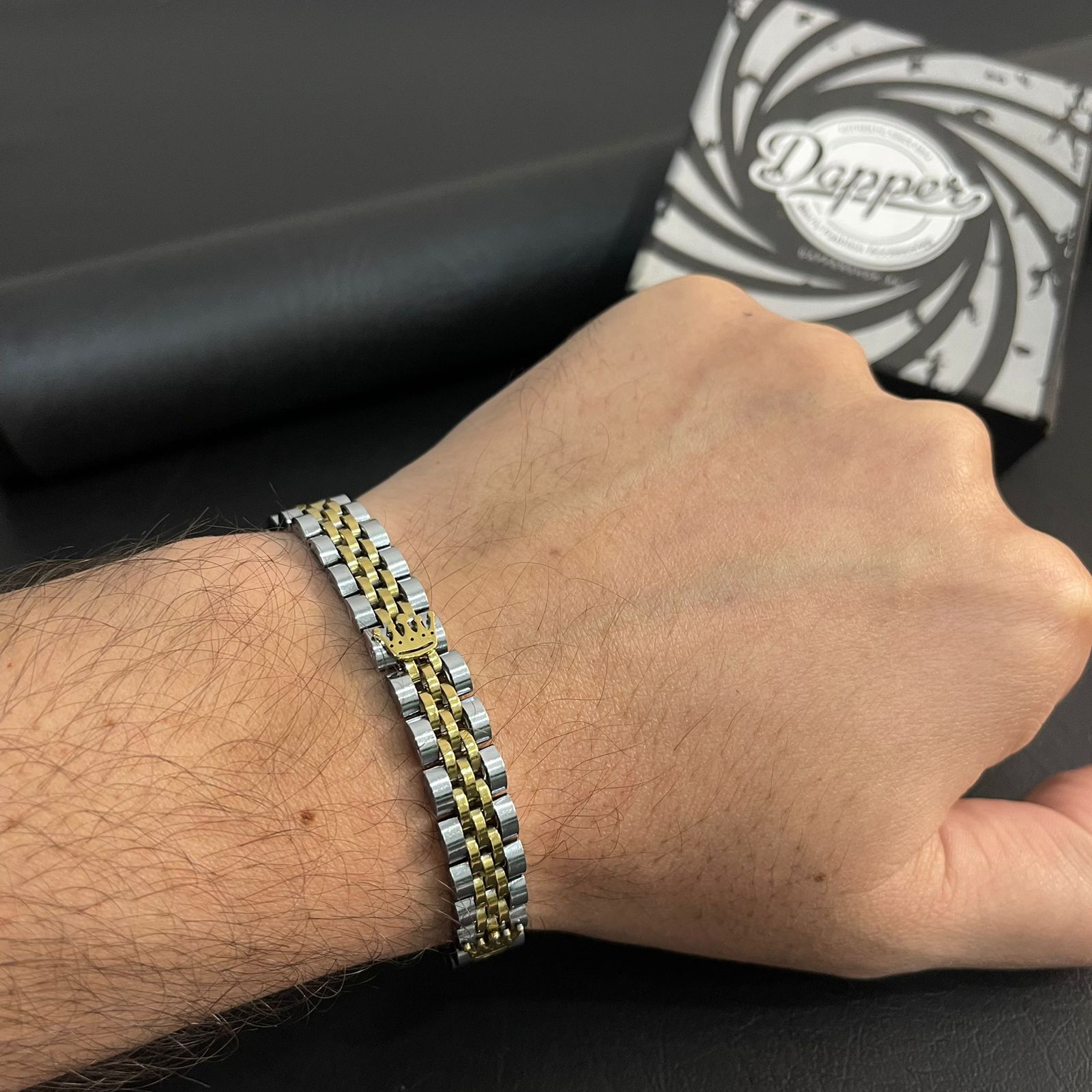 Premium Crown Jubilee Bracelet for Men-S-Gold