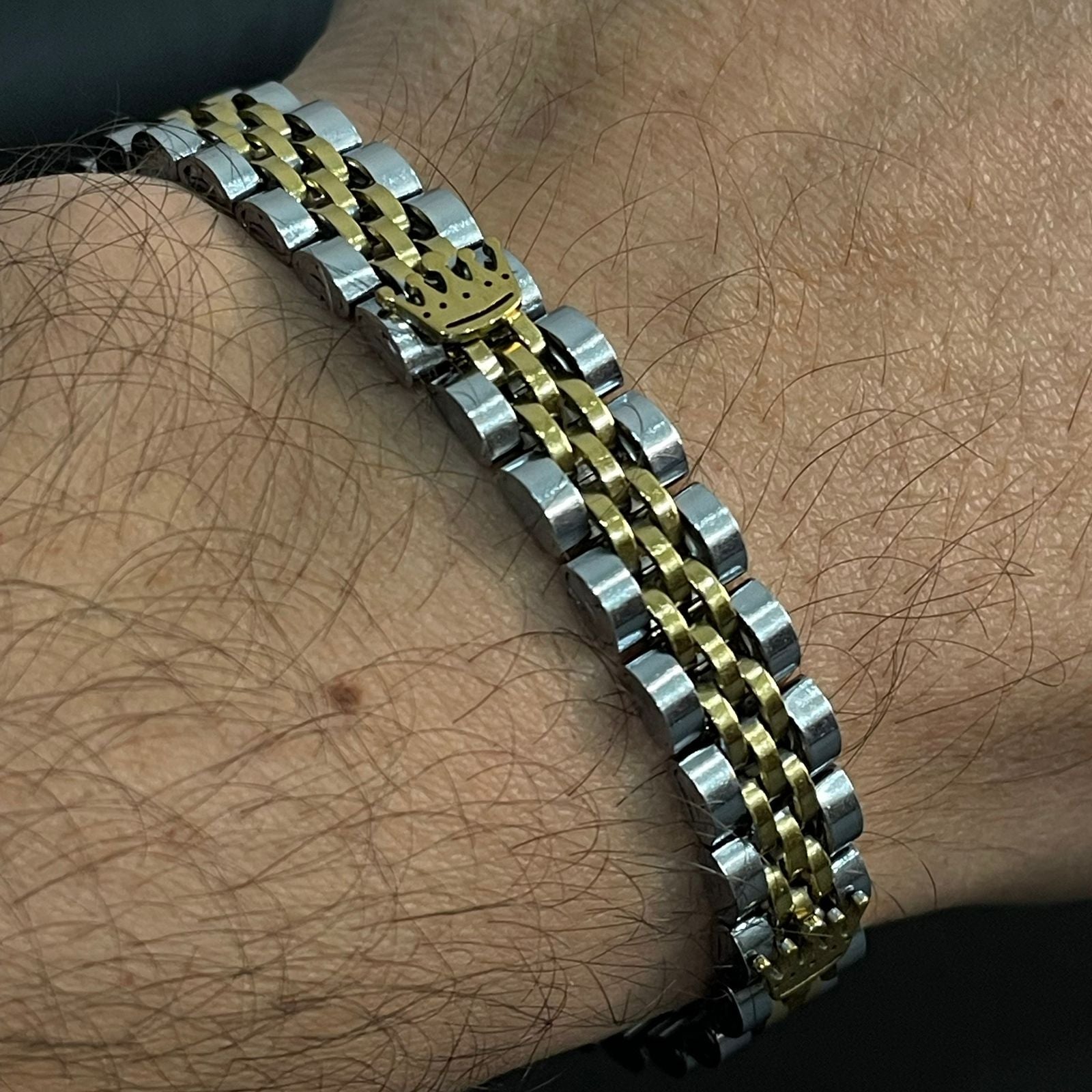 Premium Crown Jubilee Bracelet for Men-S-Gold