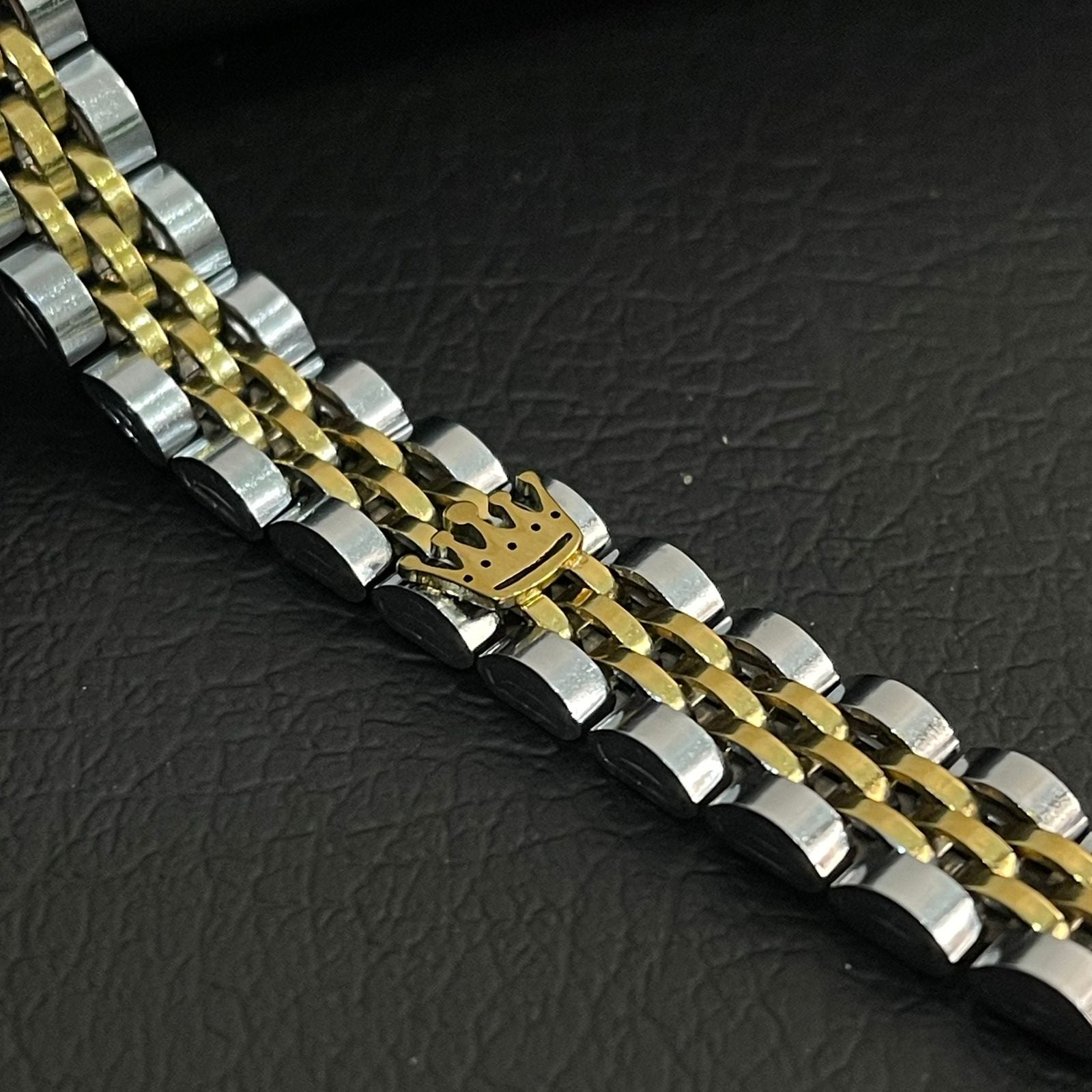 Premium Crown Jubilee Bracelet for Men-S-Gold