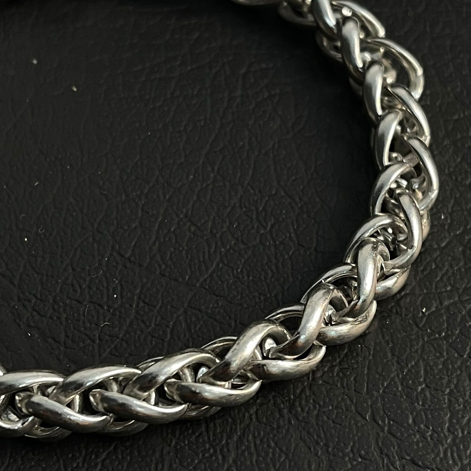 8mm Wheat Braided Stainlees Steel Bracelet