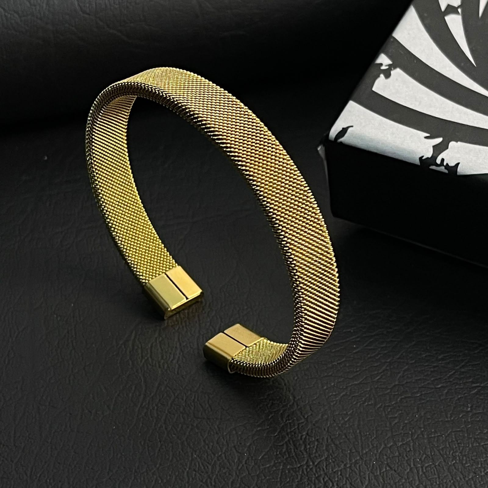 Golden Mesh Bangle Kara Bracelets for Men