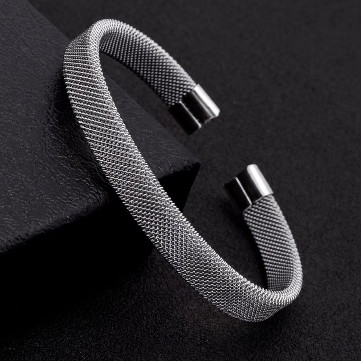 Silver Mesh Bangle Kara Bracelets for Men