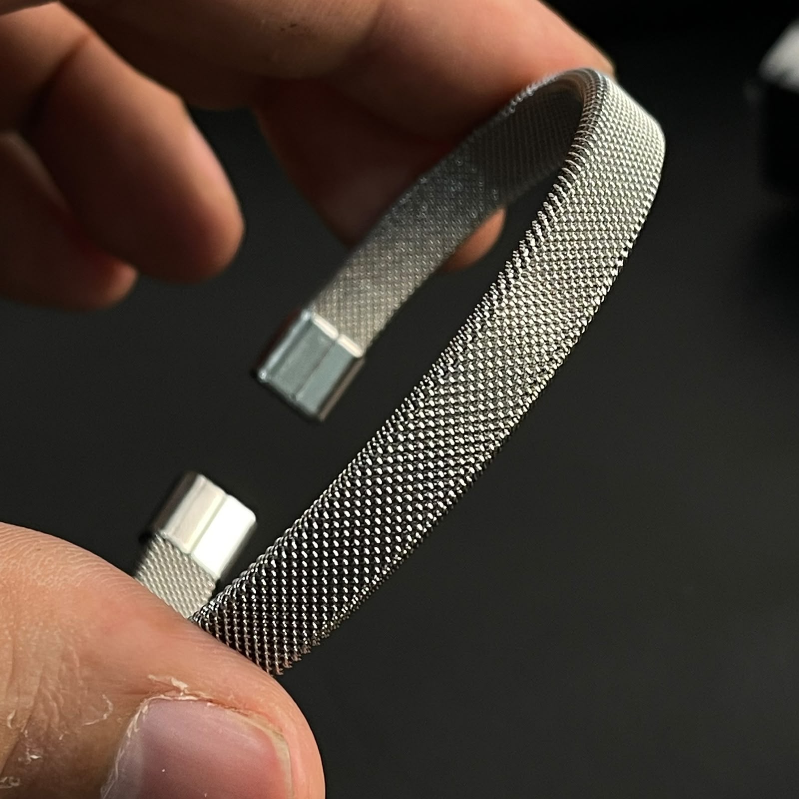 Silver Mesh Bangle Kara Bracelets for Men