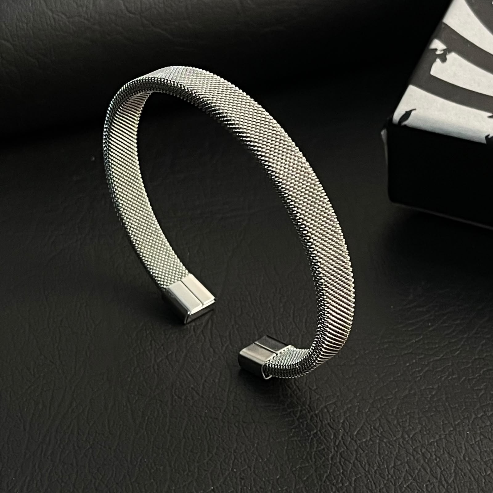 Silver Mesh Bangle Kara Bracelets for Men
