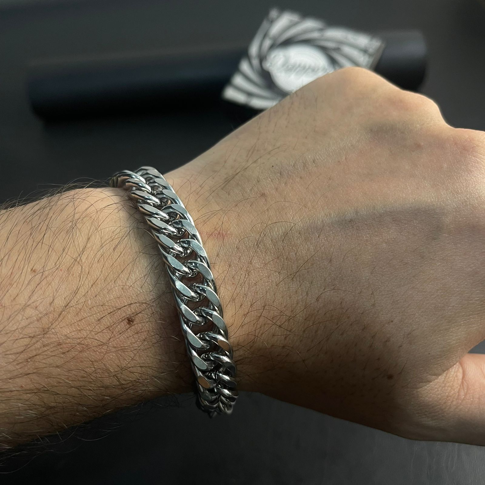 12mm Stainless Steel Cuban Link Chain Bracelet For Men