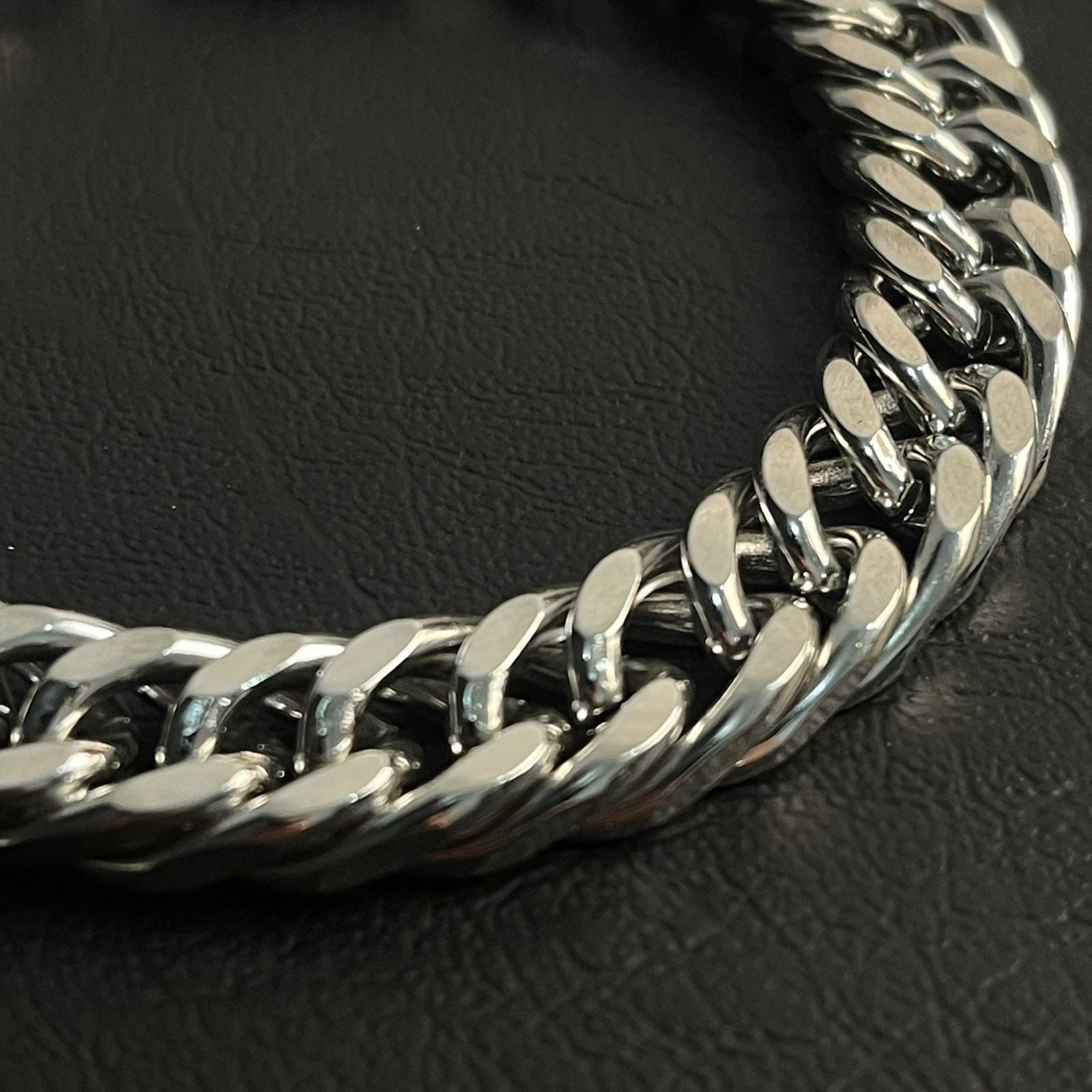 12mm Stainless Steel Cuban Link Chain Bracelet For Men
