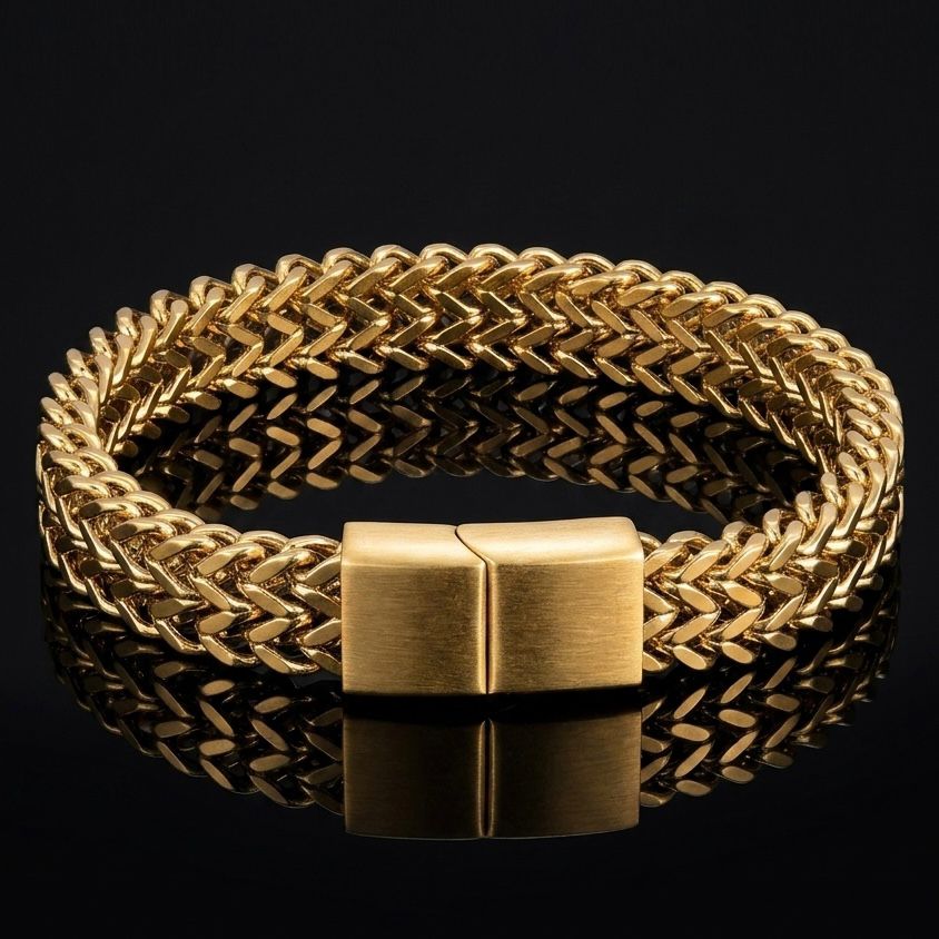 Premium Golden Foxtail Chain Bracelet for Men