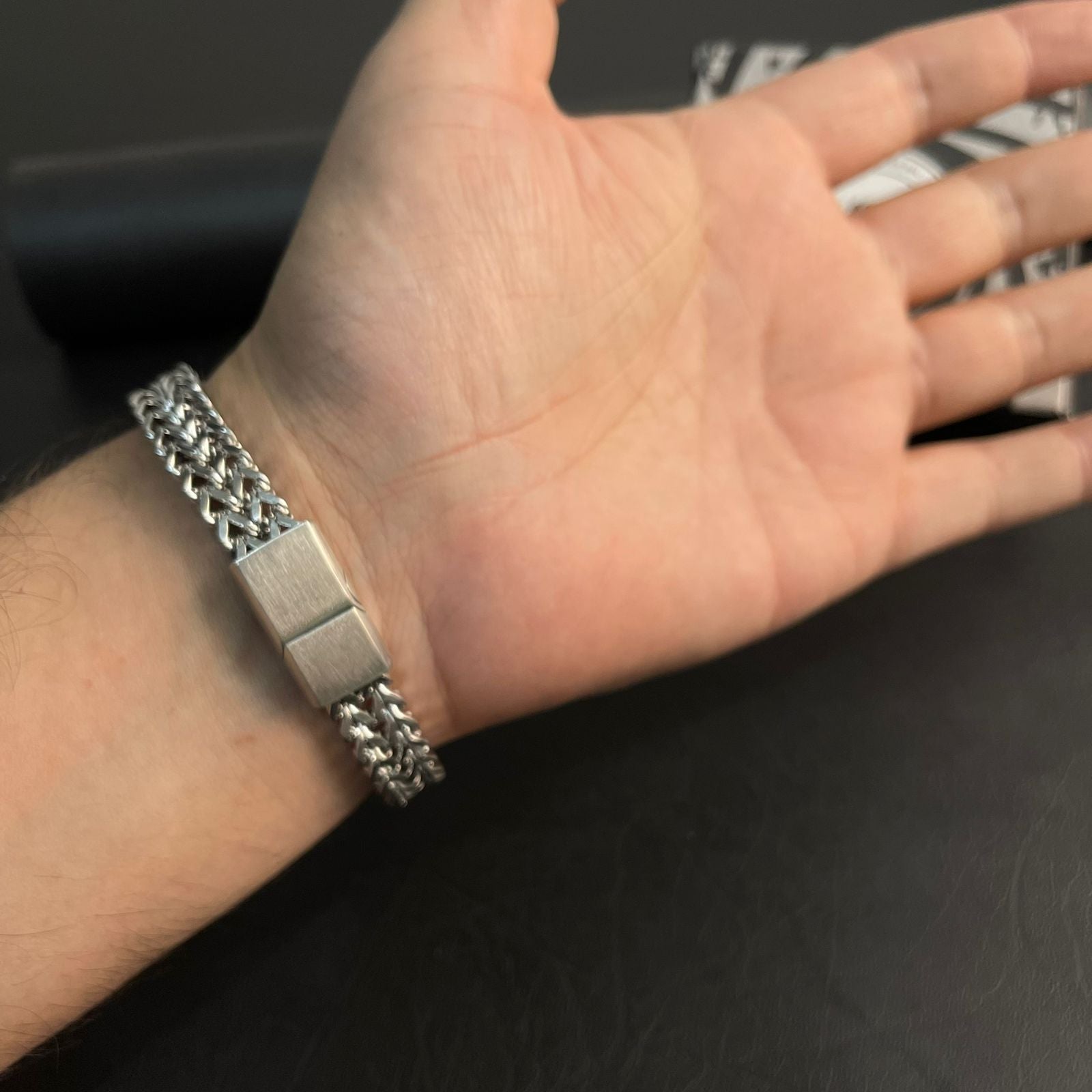 Premium Silver Foxtail Chain Bracelet for Men