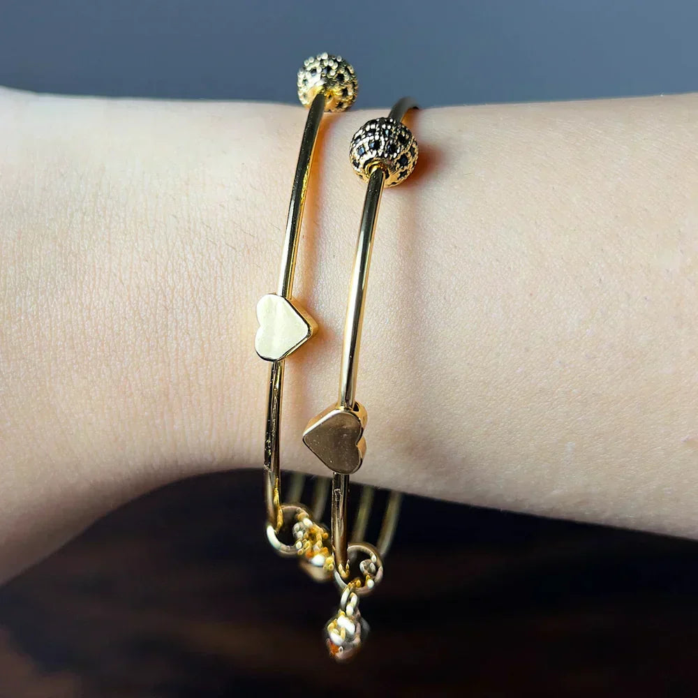 Alloy Diamond Gold-plated Bangle Set  (Pack of 2)