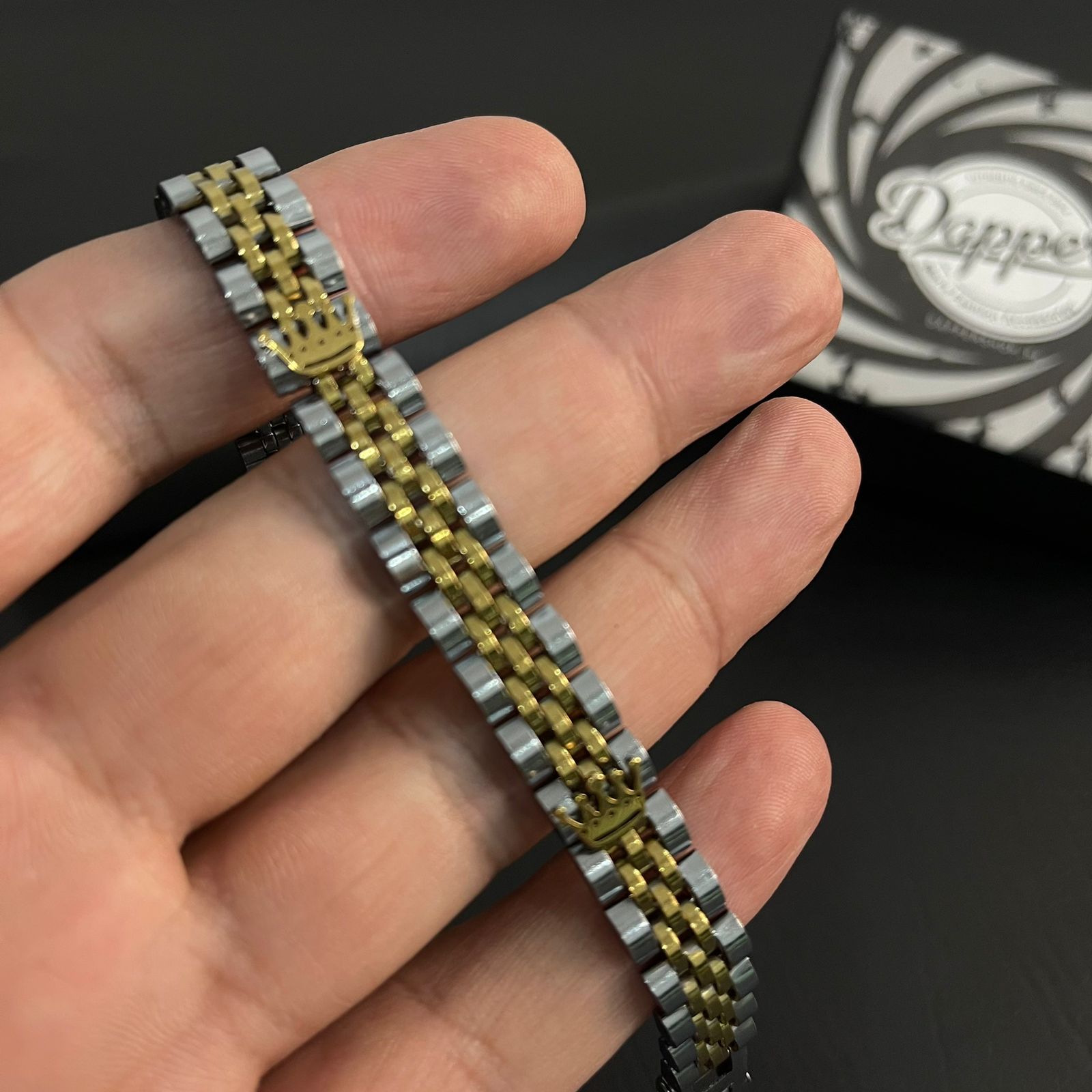 Premium Crown Jubilee Bracelet for Men-S-Gold