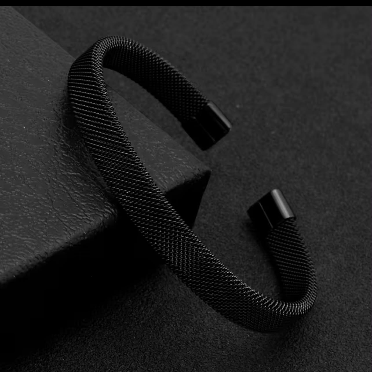 Black Mesh Bangle Kara Bracelets for Men