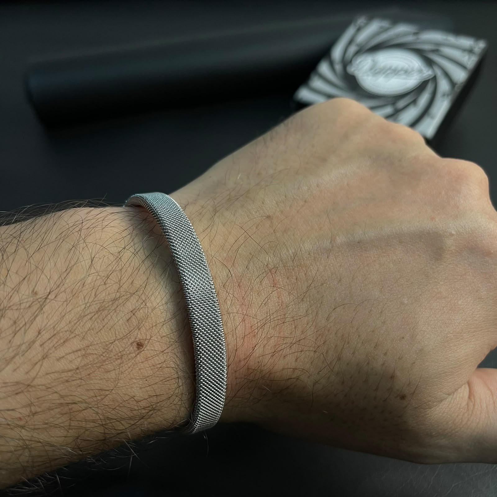 Silver Mesh Bangle Kara Bracelets for Men